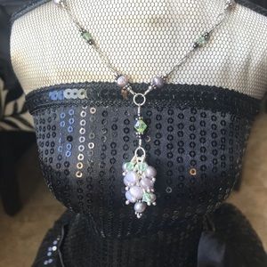 Handmade pearl and Swarovski crystal necklace
